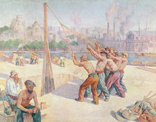 Arbeiter am Quai de la Seine in Billancourt, 1902-3